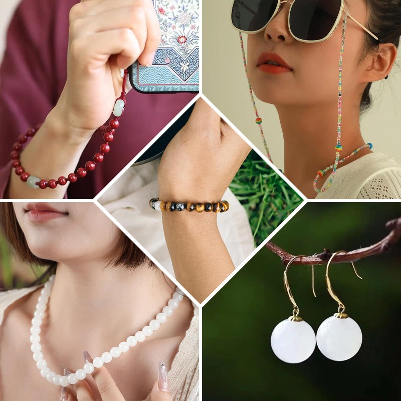 Ouubuuy Unakite 6mm Round Crystal Beads, 60pcs, Gemstone, Jewellery Making