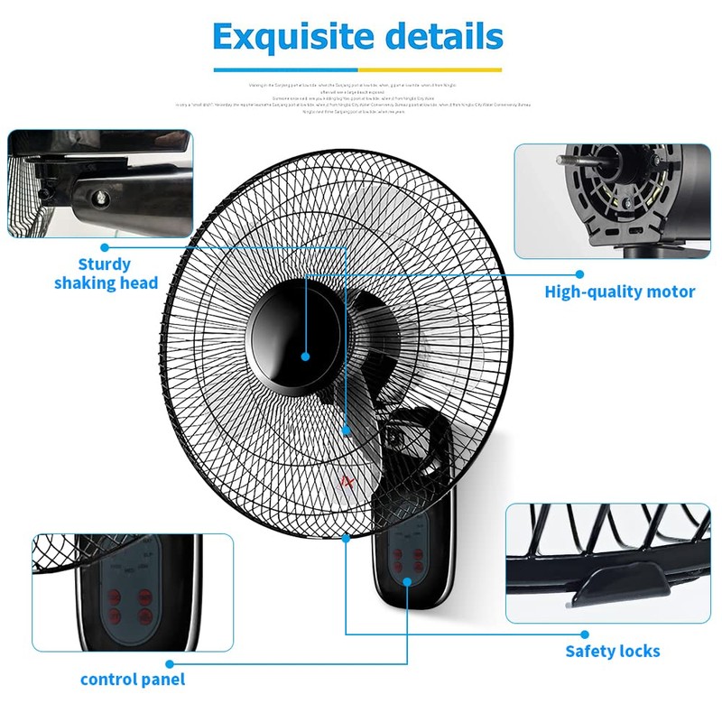 Aotop 16 inch Wall Mount Fan with Remote Control -