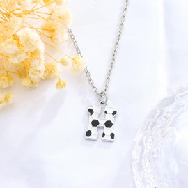 Astellea Football Gifts for Girls Boys Initial Necklace for Soccer Players Lovers Coach Fashion Football Letter Necklace Christmas Birthday Party Jewelry Present for Son Daughter Teenage (H)