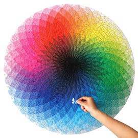 Moruska 1000 Piece Puzzles for Adults Teen - Gradient Color Rainbow Large Round Jigsaw Puzzle Difficult and Challenge