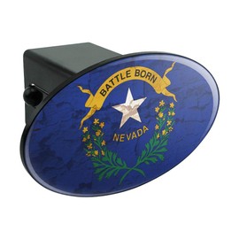 GRAPHICS & MORE Rustic Distressed Nevada State Flag Oval Tow Trailer Hitch Cover Plug Insert