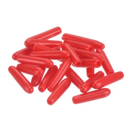 uxcell 50pcs Rubber End Caps 1.8mm(1/16") ID Vinyl PVC Round Tube Bolt Cap Cover Screw Thread Protectors Red