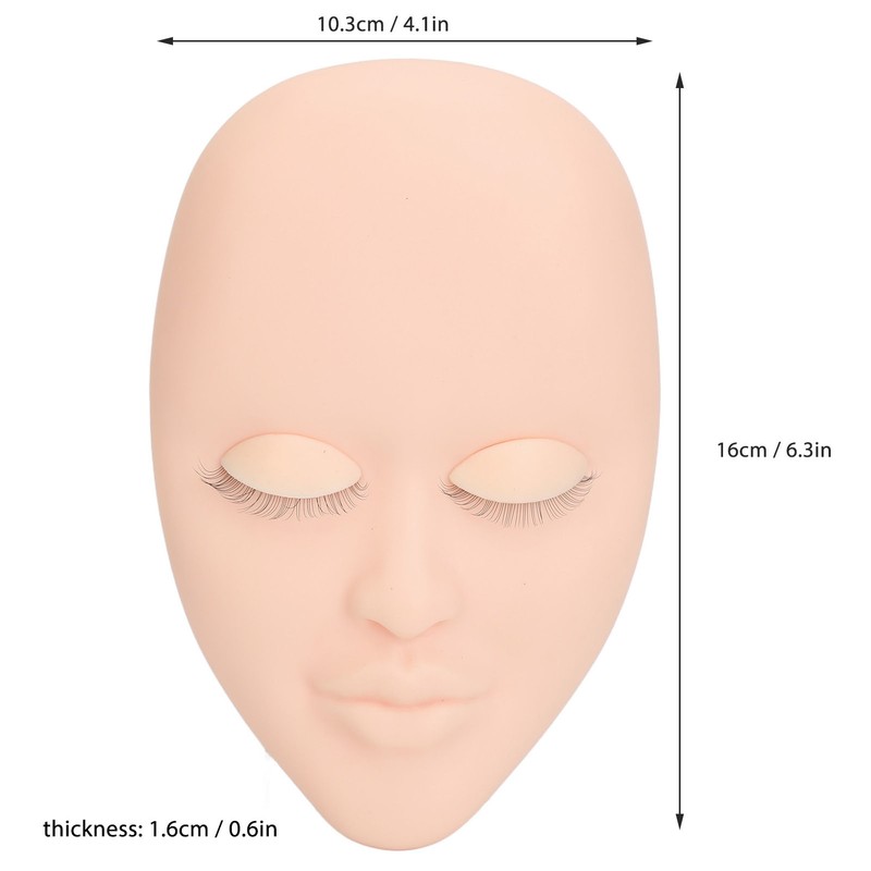 Eyelash Extension Mannequin Head with 6 Pair Replacement Eyelids Soft