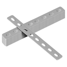 GBGS 10 Pcs 8-1/8" Flat Straight Brace Brackets,Slotted Slightly Adjustable Mending Plate, Stainless Steel 201