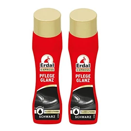 2 x Erdal Express Care Shine Black Cream Lotion 75 ml with Almond Oil, black, Einheitsgröße