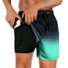 flintronic Men's Swimming Trunks with Compression Liner 2 in 1,