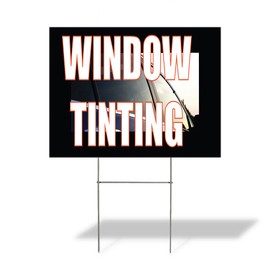 Fastasticdeals Weatherproof Yard Sign Window Tinting Advertising Printing L Black Lawn Garden Automotive 24x18 Inches 1 Side Print