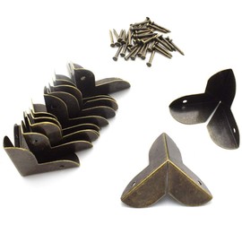 SDTC Tech 12-Pack Mini Jewelry Box Corner Protectors Metal Edge Guard Cover - Bronze