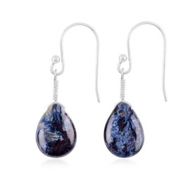 Natural Pietersite Crystals Earring, 925 Sterling Silver Pear Cabochon Gemstone, Energy Healing Crystals, Birthday, Gift for Her, Gemstone Jewelry AAA+ Quality (pietersite)