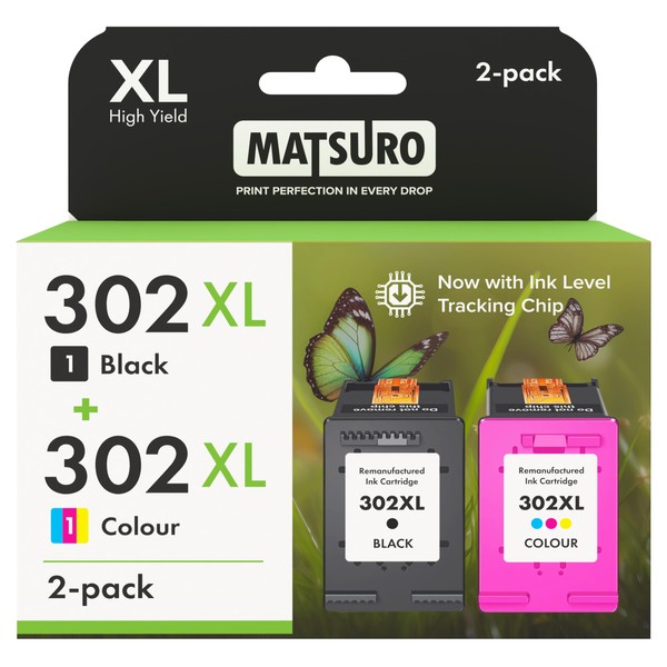 Matsuro 302 XL Multipack Printer Cartridges Replacement for HP 302