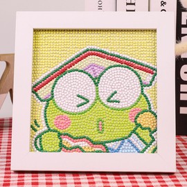 Akutoer Cute Anime 5D Diamond Drawing Kits, Gem Arts & Crafts Supplies with Frames, Cartoon Painting with Diamond, DIY Paint Supplies for Kid(Kero)
