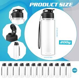 Olgaa 30 Pcs Water Bottles Bulk 17 oz Reusable Leak Portable Plastic Sports Drink Water Bottles with Handle Strap for Cycling Camping Hiking Gym Yoga (Black)