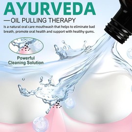 Coconut Pulling Oil for Teeth Whitening(4.2 Fl.Oz),Mouthwash Mint Oil Pulling with Tongue Scraper,Natural Coconut & Peppermint Oil Mouthwash,Supports Healthy Gums,Dye Free,Fresh Breath