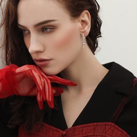 Sword Hoop Earrings 925 Sterling Silver Sword Rose Flower Dagger Dangle Drop Earrings Huggie Hoop Halloween Gothic Punk Jewelry Gifts for Women Men