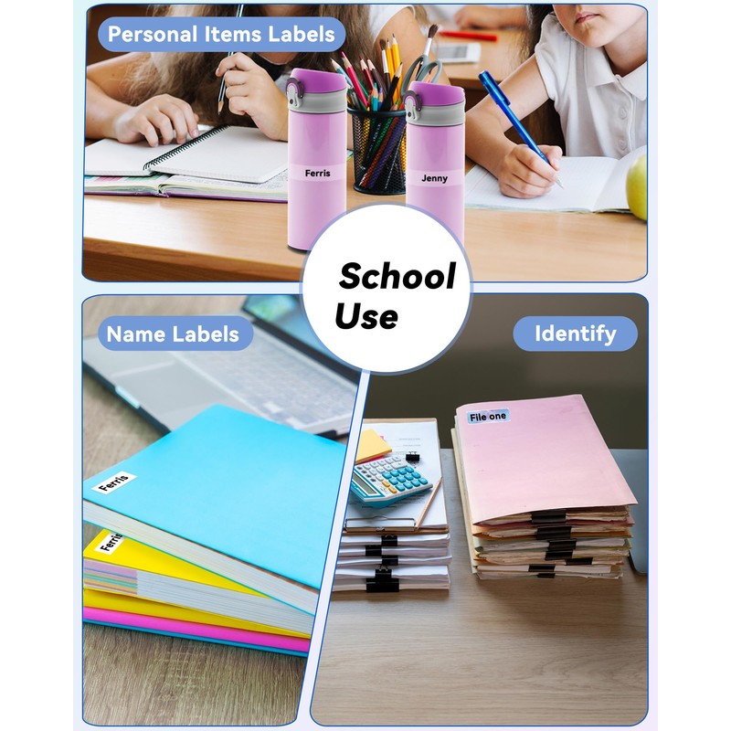 Phomemo White Labels for D30/Q30/Q31/Q30S Mini Label Printers, Compatible with
