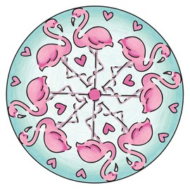 Ravensburger Mandala Designer Mini Flamingo 28520, Learning to Draw for Children from 6 Years, Drawing Set with Mandala Stencil for Colourful Mandalas