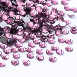 MEIBITE Meibite Light Amethyst Flatback Rhinestones, Glass Rhinestones for Nail Art and Craft, Glue Fix, Loose Crystal Gemstones(Lt.Amethyst, SS10, 1440pcs, 2.7-2.8mm)