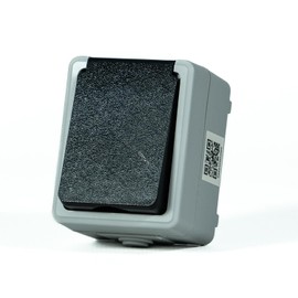 Aufputzsteckdose grau IP54 1 Steckdose mit Kinderschutz wasserdicht feuerfest PVC robust