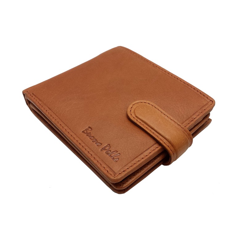 Buono Pelle RFID Blocking Mens Designer Soft Veg Tan Leather