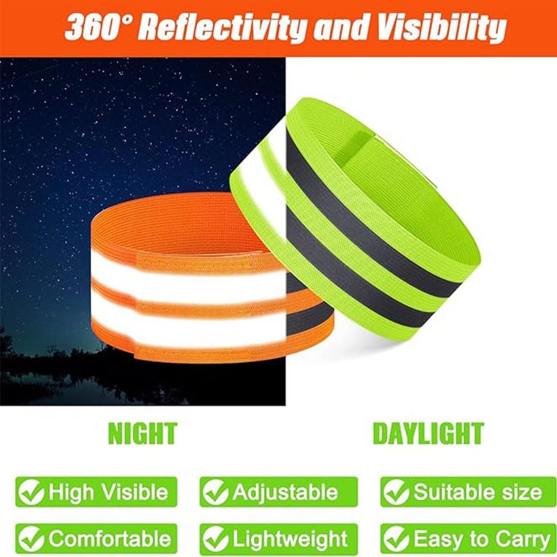 8 Pcs Reflective Running Gear, Runners Reflective Wristbands for Running,