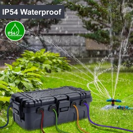 [2 Pack] Outdoor Electrical Box Waterproof, OUTDSPLY Medium Outdoor Electrical Box (11.6x5.7x4.1 inch) w/ 6 Cable Entry, Weatherproof Connection Box for Power Strip, Plug, Timer, Holiday Lights, Gray