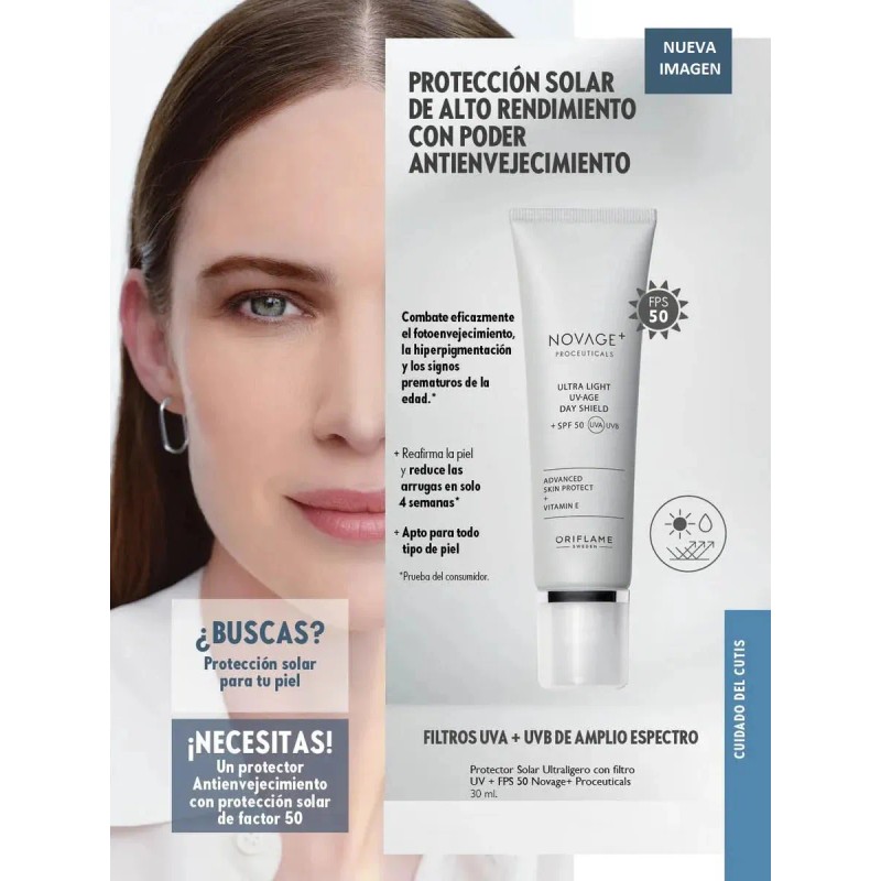 Pantalla Solar Facial Fps50 Máx Protección Novage Oriflame