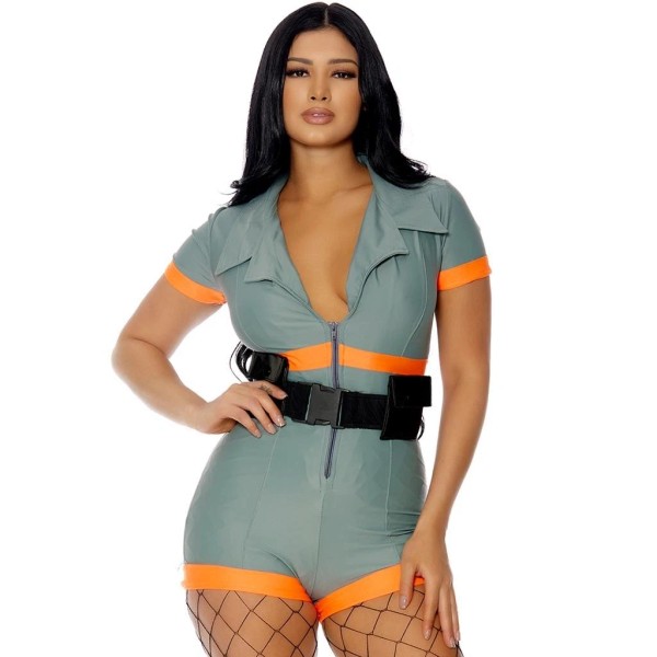 Forplay Ghostbusters Costume Set Uniform Romper Utility Belt Gray Orange