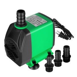 YSSOA 800GPH Submersible Water Pump (3000L/H, 24W) with Bottom Suction, 10ft High Lift, 3 Nozzles - Perfect for Fish Tank, Pond, Aquarium, Hydroponics