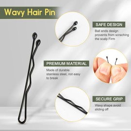 Mini Bobby Pins Black, 150 Count 1.38 Inch Small Hair Bobby Pins with Storage Box for Kids, Girls and Women, Premium Hair Mini Bobby Pins for All Hair Types - Black