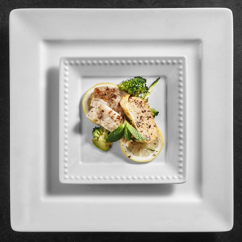 Wareland Embossed Ceramic Appetizer & Dessert Plates - Set of