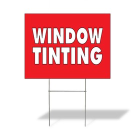 Fastasticdeals Weatherproof Yard Sign Window Tinting Advertising Printing B Red Lawn Garden Auto Detailing 24x18 Inches 1 Side Print