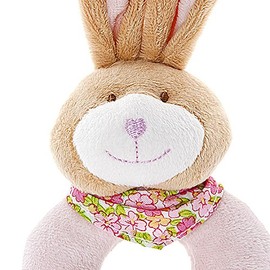 Mousehouse Gifts Delightful animal plush baby rattle ring baby/toddler/boy/girl (Pink Bunny)