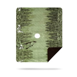 Denali Cozy Ultimate Comfort Throw Blanket with Animal Fleece and Lightweight Microplush Technology - Hand-Stitched, Washable, and Dryable Soft Throw Blanket with Howling Wolves Design (60"x72")