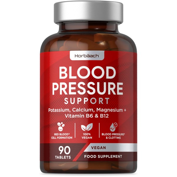 Blood Pressure Tablets | Magnesium Supplement with Potassium & Calcium | Blood Pressure Support | 90 Count | Vegan | by Horbaach