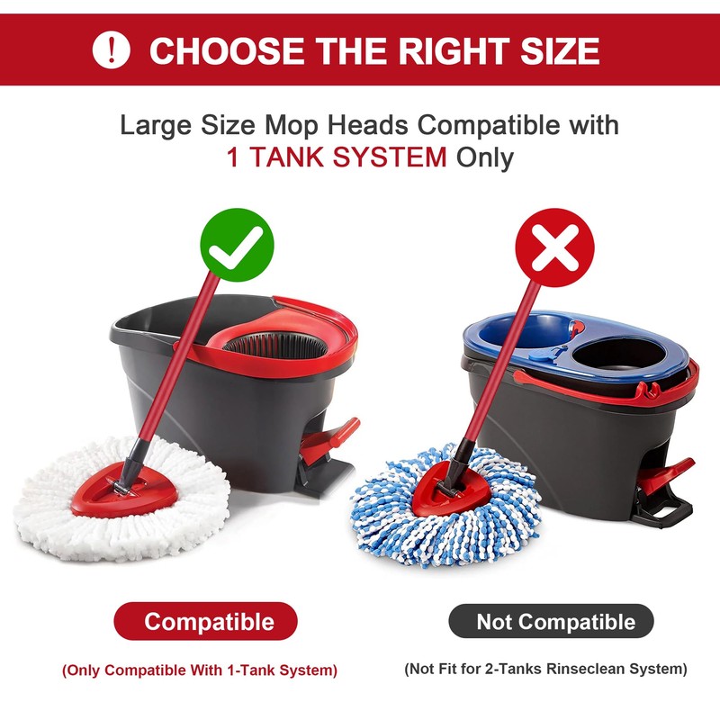 1 Pack Mop Heads Replacement for O-Ceda Easy Wrin Spin