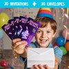 Doguiei Neon Vip Birthday Party Invitations, Purple VIP Invitations Card