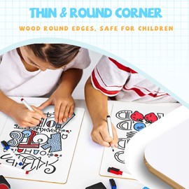 Mailfull Small Dry Erase White Board, Pack of 4, 21 x 30 cm Double-Sided Mini Whiteboard with Double-Sided White Board with 16 Pens and 4 Erasers, Portable Whiteboard for School, Office, Home Office