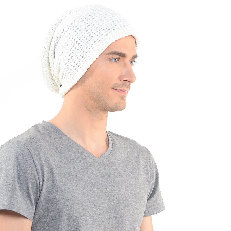 FORBUSITE Mens Slouchy Long Beanie Knit Cap for Summer Winter,