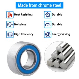 CrazyHobby 2RS Ball Bearings Double Rubber Seal Bearings Miniature Deep Groove Ball Bearings High Performance for RC Car Models Skateboards, Inline Skates, Scooters (3x6x2.5mm MR63-2RS)