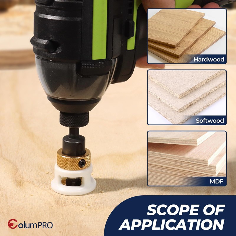 ColumPRO 9PCS Countersink Bits Set, Countersink Drill Bit Set for