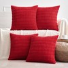 MIULEE Christmas Pack of 4 Red Corduroy Decorative Throw Pillow