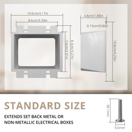 XGGYA 2-Gang BE2 Non-Metallic Electrical Power Outlet Box Extender(ETL Listed),Box Extender for Power Switch Receptacles Accessories,Fire Rated for 2 Hours,12-Pack