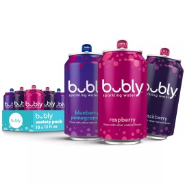 bubly Sparkling Water, Lime Yours, Variety Pack,12 FlOz(Pack of 12)Select Flavor - Triple Berry Variety Pack