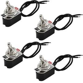 Pack of 4 Toggle Switches 12 V Micro Switch 2-Pin 6 A 120 V / 3 A 230 V Switch with Wiring for Installation in Homes Cars and Electrical Devices