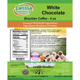 White Chocolate Brazilian Coffee (Gourmet, Naturally Flavored, Whole Coffee Beans) (8 oz, ZIN: 559272) - 3 Pack