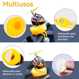 CXJYSD 6 Piezas Casco Pato,Casco Campana Accesorio Pato con Viene con Casco, hélices,Cadenas, Gafas de Sol,Timbre de Bicicleta de Pato, Accesorios para el Interior del Coche.(Pato Casco-6)