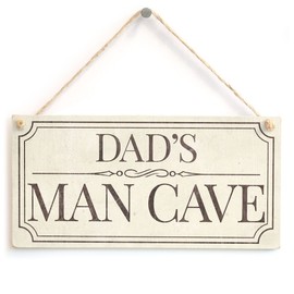 Dad’s Man Cave - Fun Traditional Design Style Handmade Sign for Dad’s Boys Room