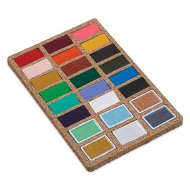 Viviva VV276068 Watercolour Paint Set, 24 Lightfast and Vibrant Colours in Bowls on Cork Palette for Outdoor and Travel, Handmade, 24 Colours