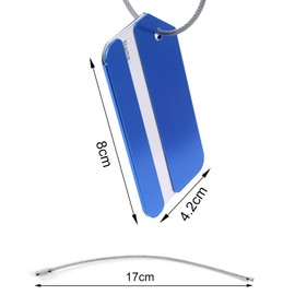 Luggage Tag 8 Pcs, 8 Pieces Metal Luggage Tags Business Card Holder, Travel ID Bag Tag for Travel Luggage Identifier with Stainless Steel Loops, Aluminium Suitcase Labels Baggage Tags Card Holders