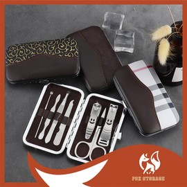 7 in 1 Nail Clipper Set Stainless Steel Manicure Set with Case for Travel and Home 7合1指甲钳套装不锈钢美甲套装旅行和家庭 7 Dalam 1 Set Kuku Clipper Keluli Tahan Karat Manicure Set dengan Kes untuk Perjalanan dan Rumah